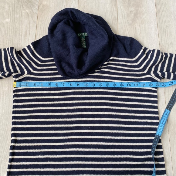 Lauren Ralph Lauren Navy & White Striped Pullover Sweater - Picture 4 of 12